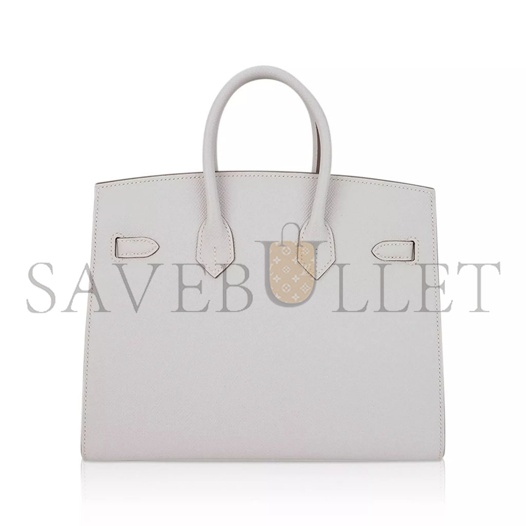 H**mes birkin 35 epsom leather pearl grey silver buckle luxury bag 205239520901 (35*28*18cm)